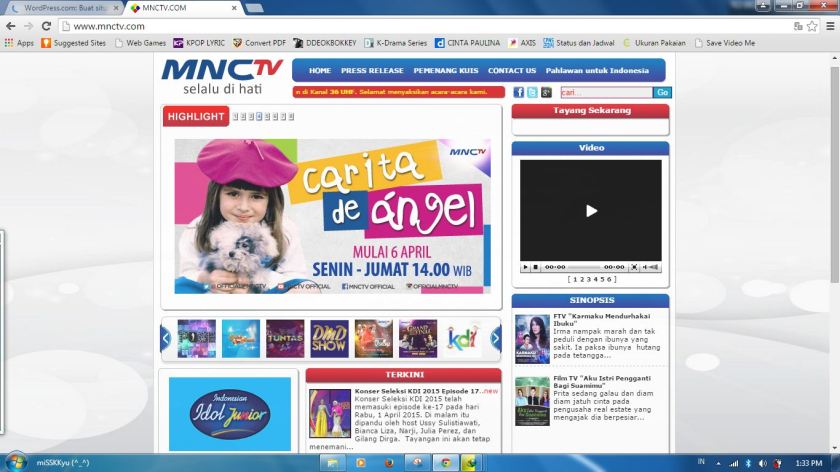 CARITA DE ANGEL @ MNC TV mulai 6 April 2015